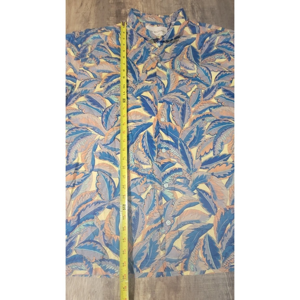 Tori Richard Shirt Men 2XL Hawaiian Aloha Leaf Print Tropical Button Up Camp USA - Picture 6 of 11